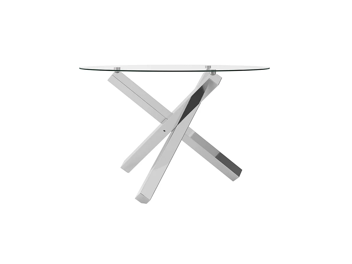 San Sebastian Round Clear Glass Dining Table 120cm 4 Seater