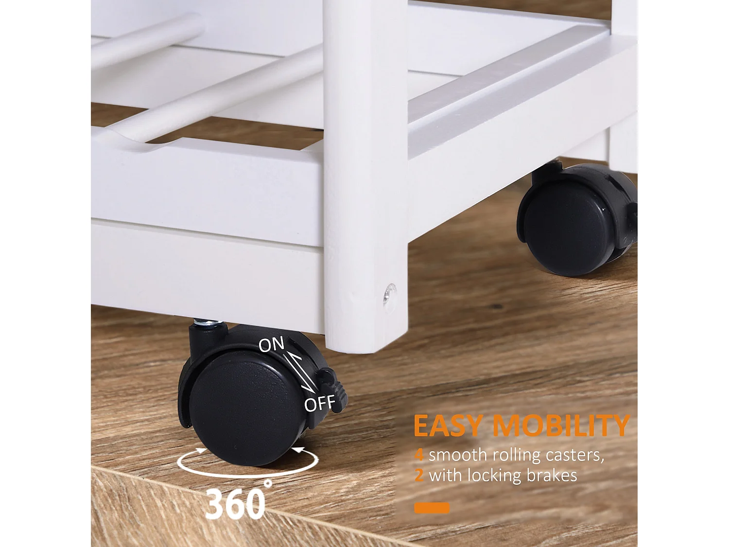 Lelifa White Rolling Kitchen Island with Pine Top Drawers Shelves Baskets and Wine Rack