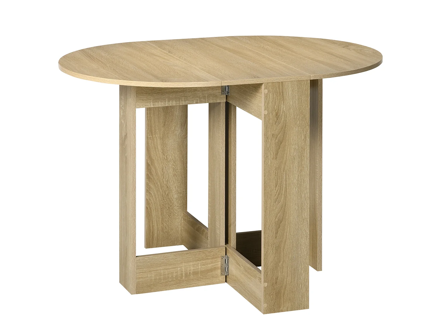 Oak Folding Drop Leaf Dining Table Space Saving Extendable Table