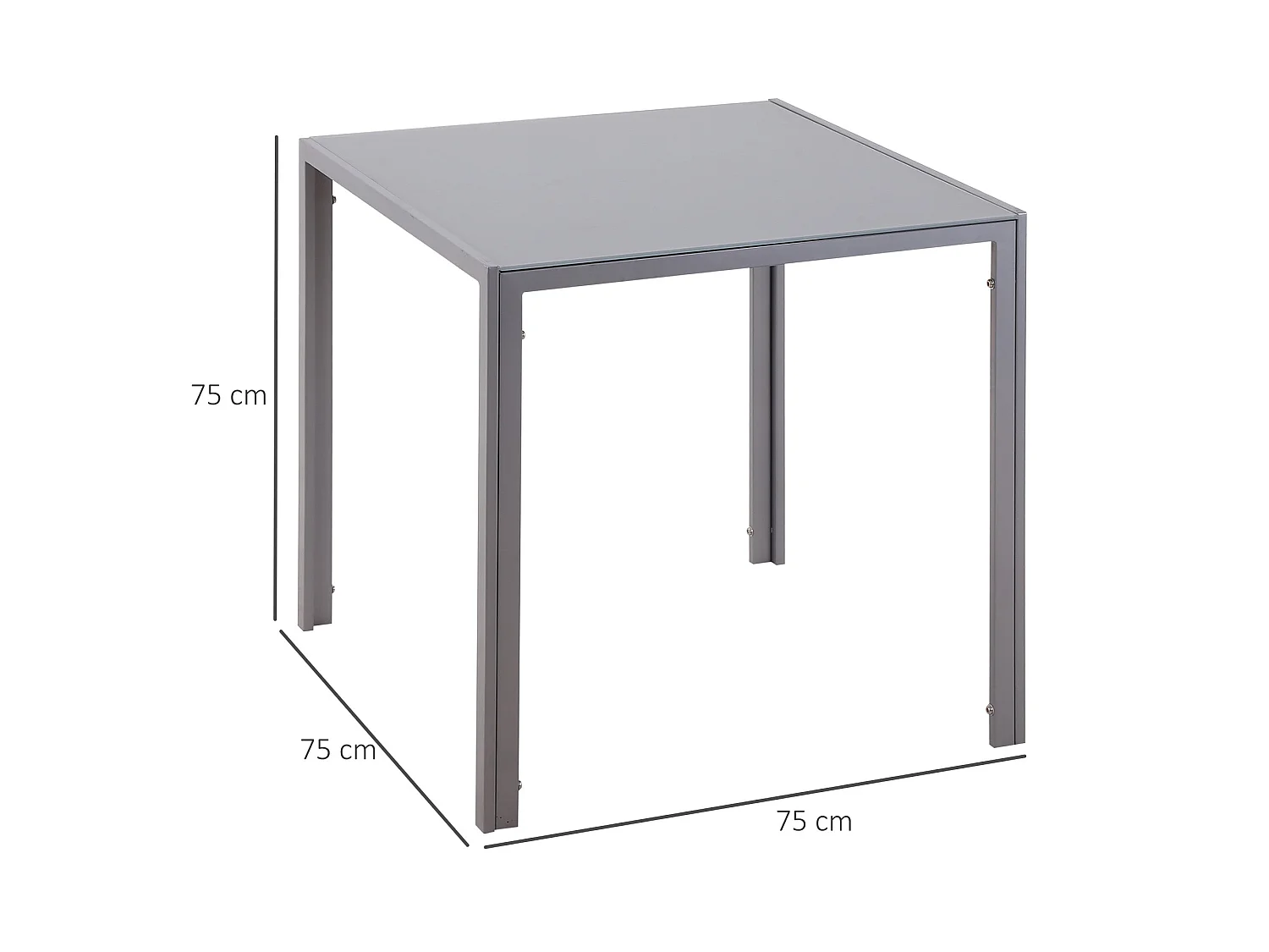 Conona Grey Square Glass Dining Table 75cm Seats 2 to 4