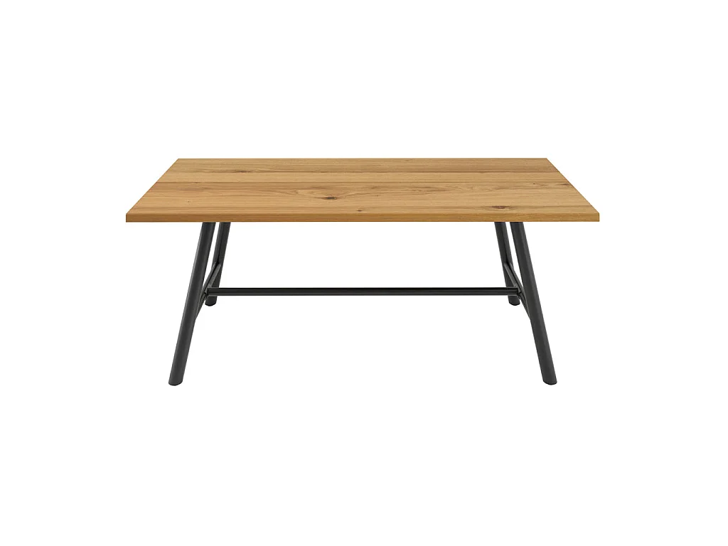 Northmere Dining Table Tawny Grain Wood Effect Top Black Metal Frame