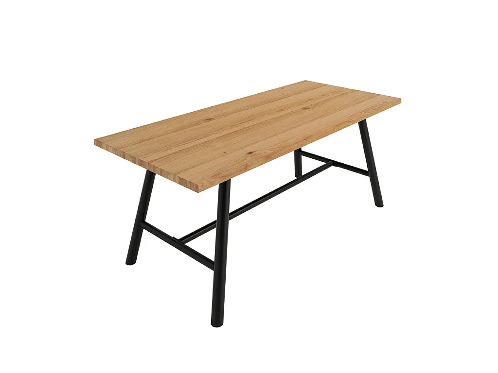 Northmere Dining Table Tawny Grain Wood Effect Top Black Metal Frame
