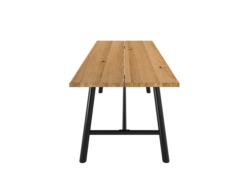Northmere Dining Table Tawny Grain Wood Effect Top Black Metal Frame