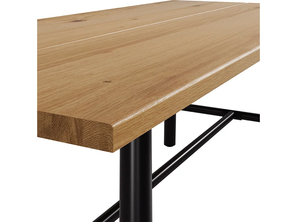Northmere Dining Table Tawny Grain Wood Effect Top Black Metal Frame