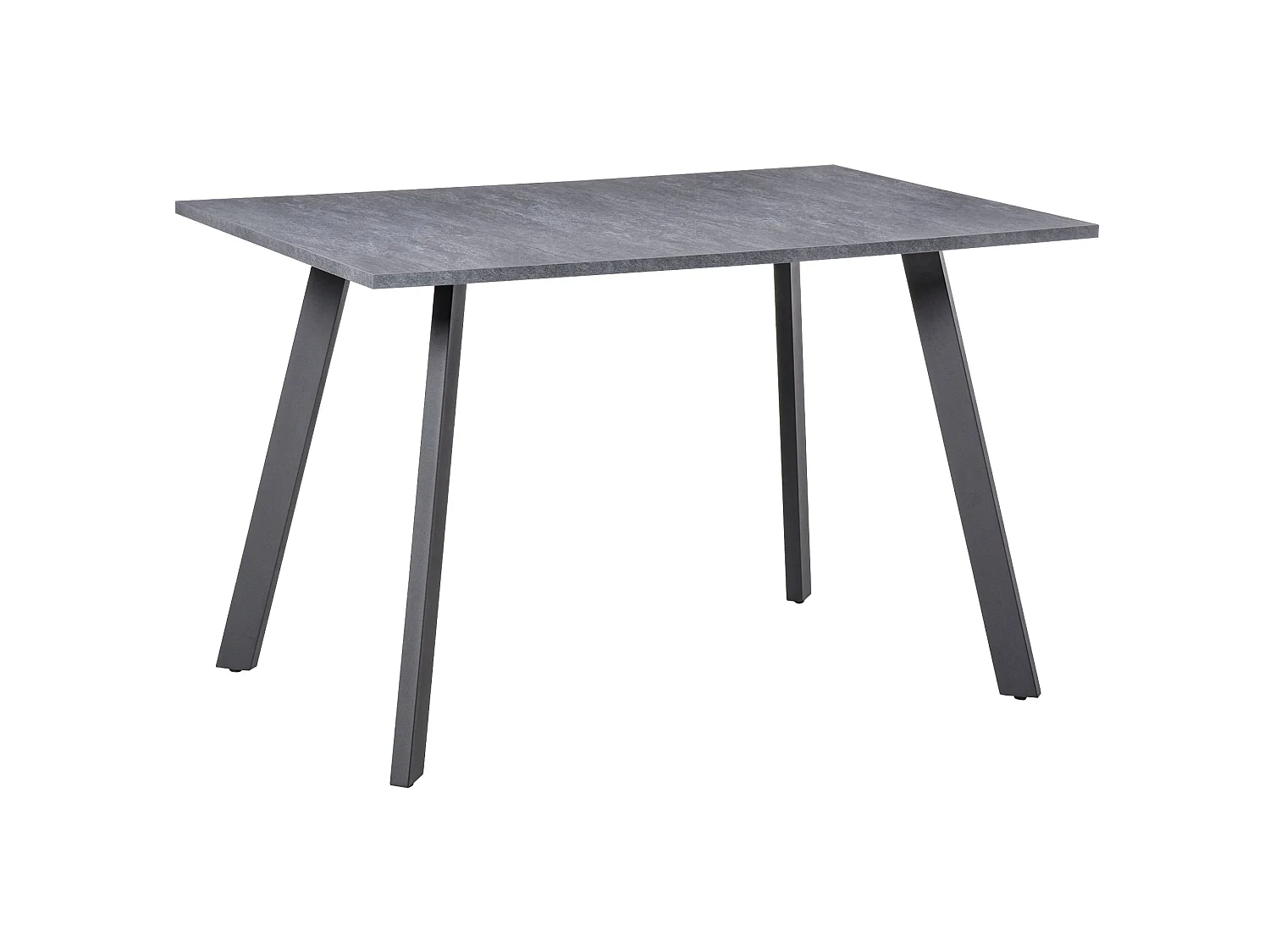 Roreso 120cm Dark Grey Rectangular Dining Table MDF Marble Effect Top Steel Legs