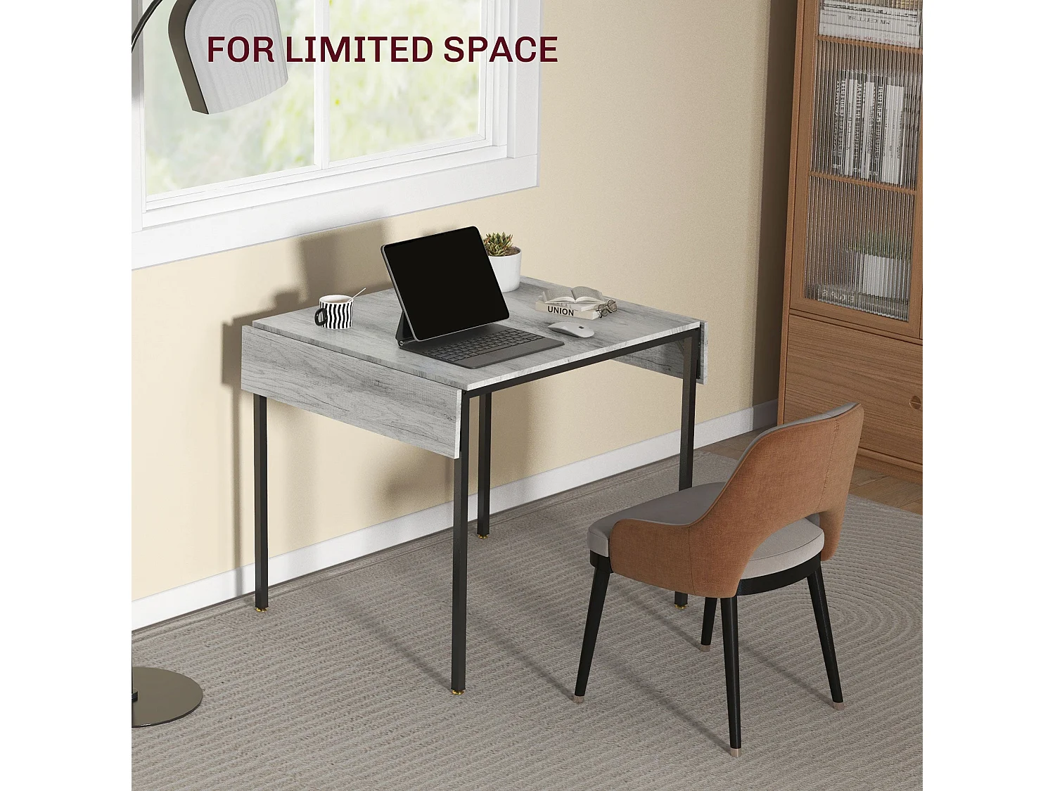 Maretti Grey Drop Leaf Dining Table Seating 4