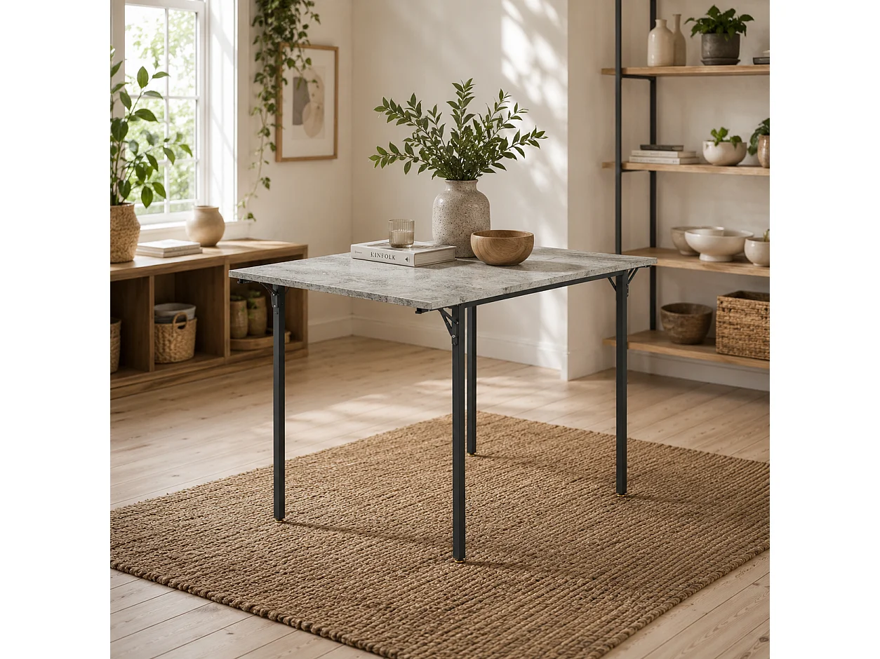 Maretti Grey Drop Leaf Dining Table Seating 4