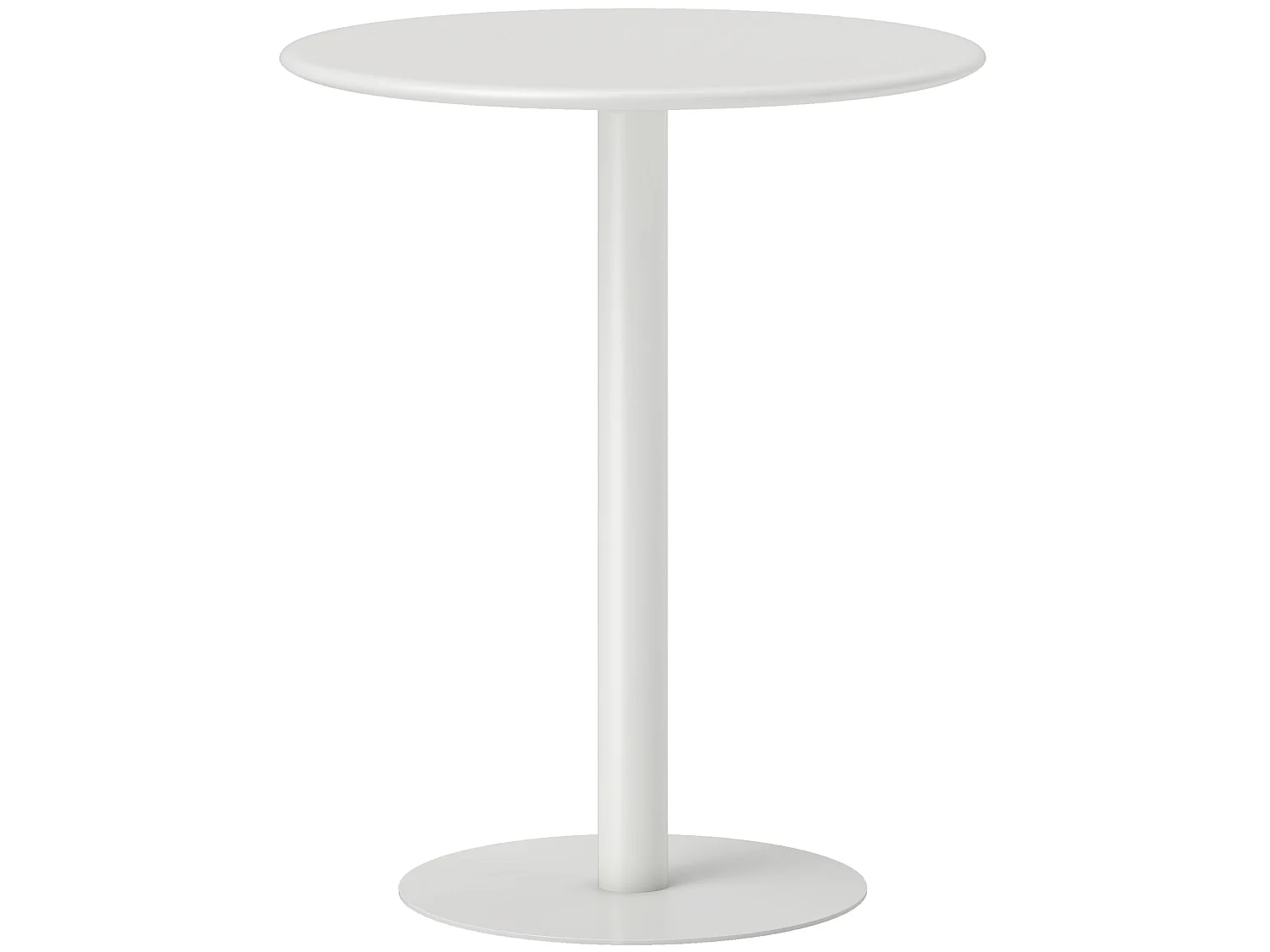 Susuyo Round Dining Table 60 x 72cm Matte White Steel Base Wooden Top