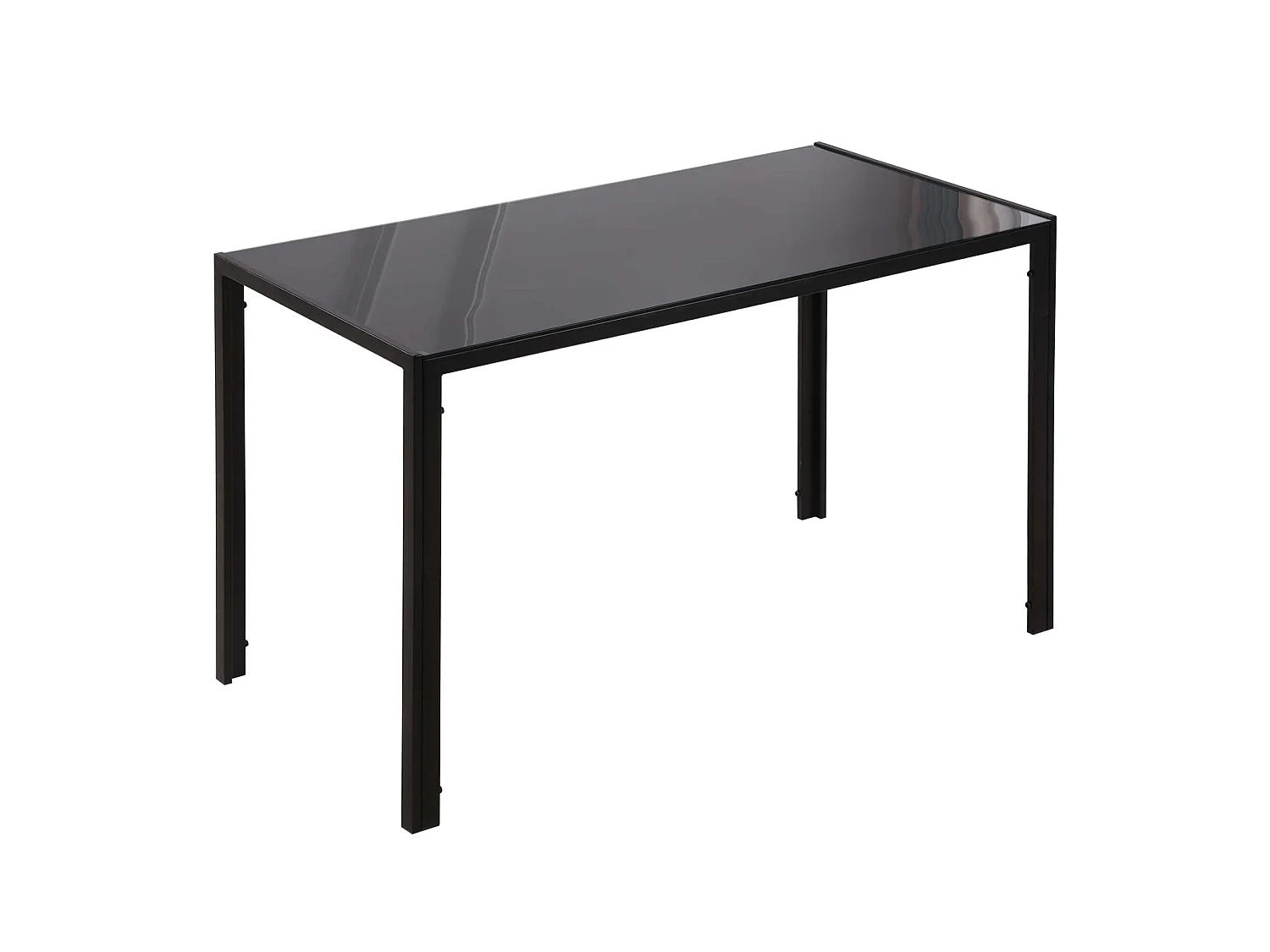 Tasefi 120cm Black Rectangular Glass Dining Table 4 Seater
