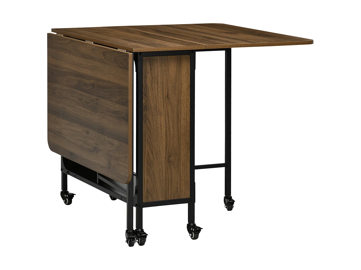 Suzito Drop Leaf Dining Table Brown and Black Seats 6