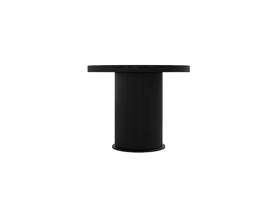 Kanturk Black Wooden Dining Table 220cm Rectangular Pedestal with Ribbed Base