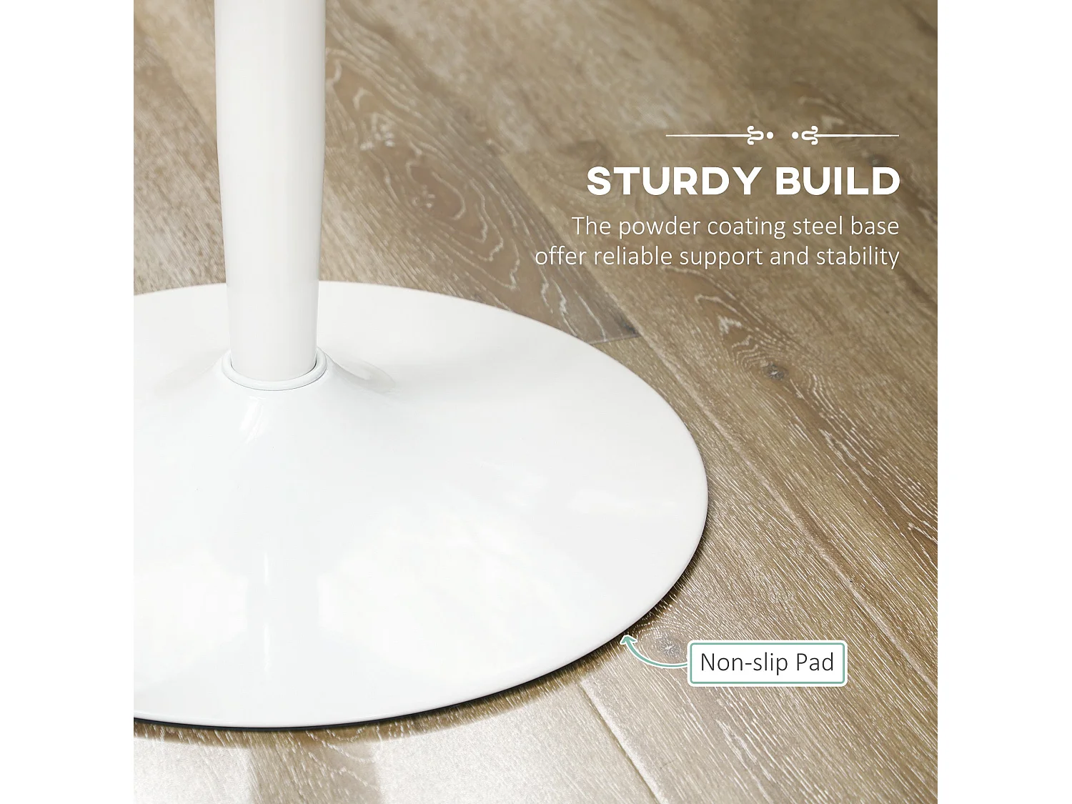 Dimi Minimal White Round Dining Table for 2 70cm