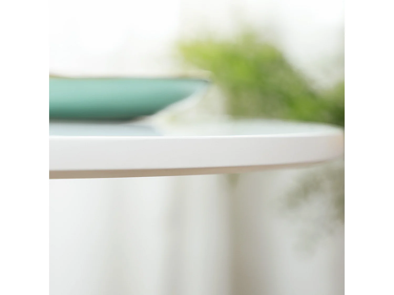 Dimi Minimal White Round Dining Table for 2 70cm