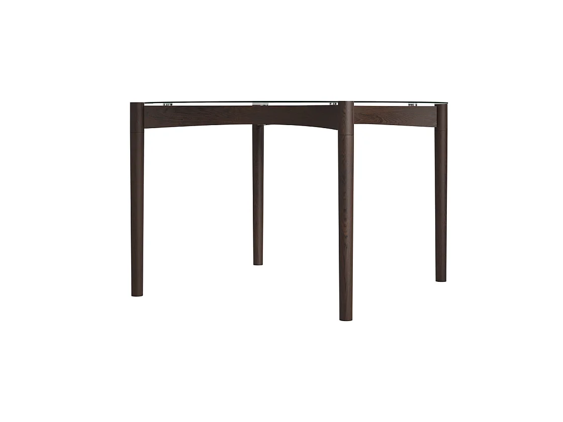 Edenderry Glass Top Dining Table 4 Seater Chocolate Matt Grain Base
