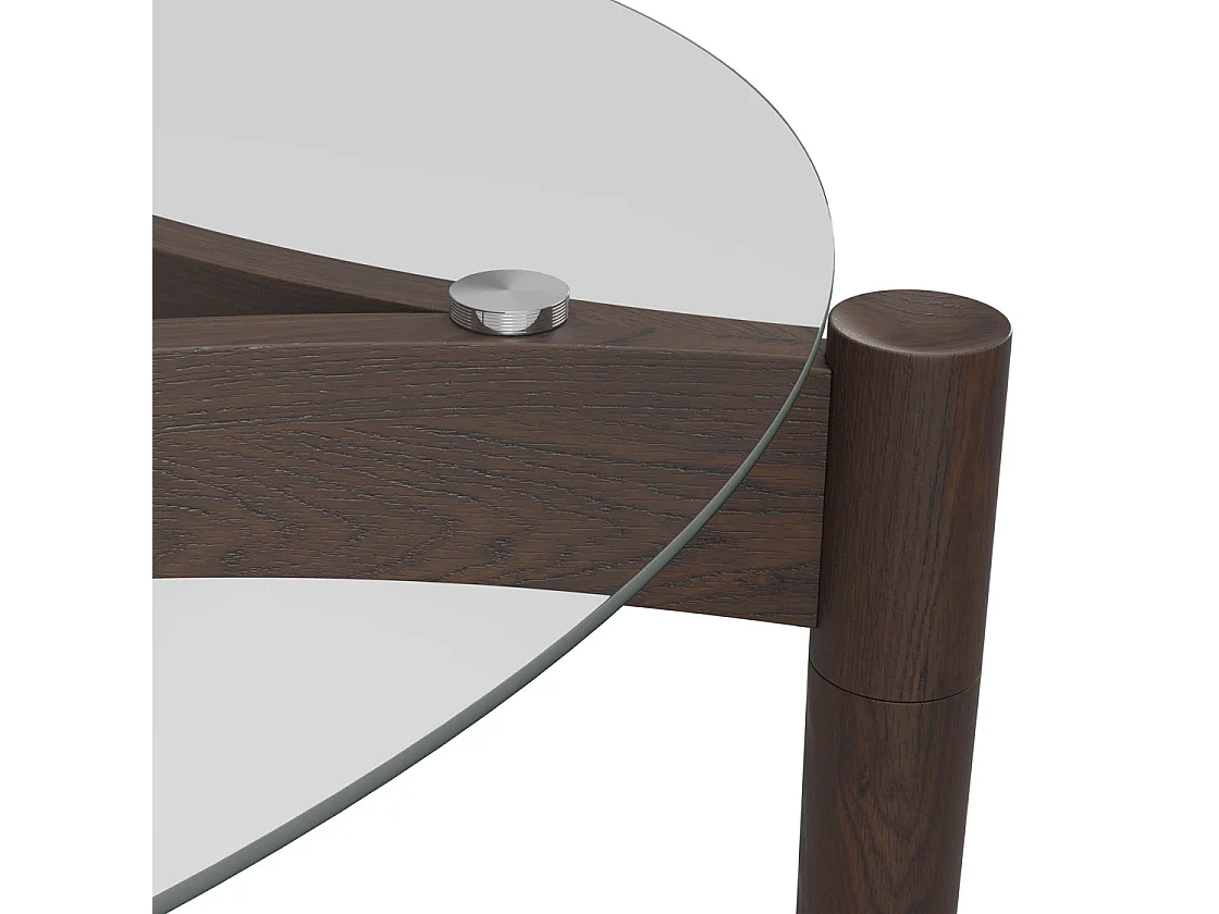 Edenderry Glass Top Dining Table 4 Seater Chocolate Matt Grain Base