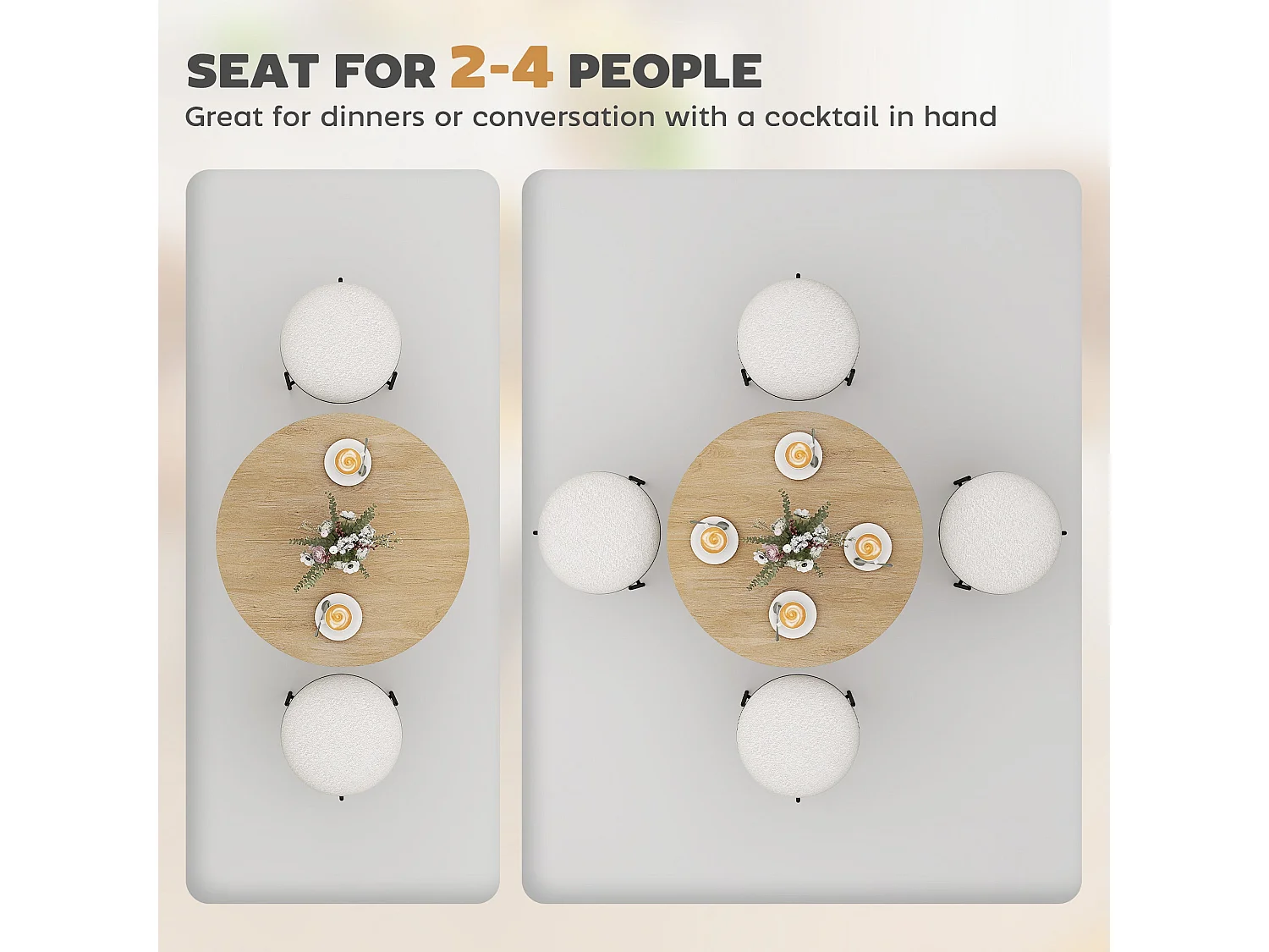 Mihafi 80cm Round Dining Table Oak Effect Top Black Metal Cross Leg
