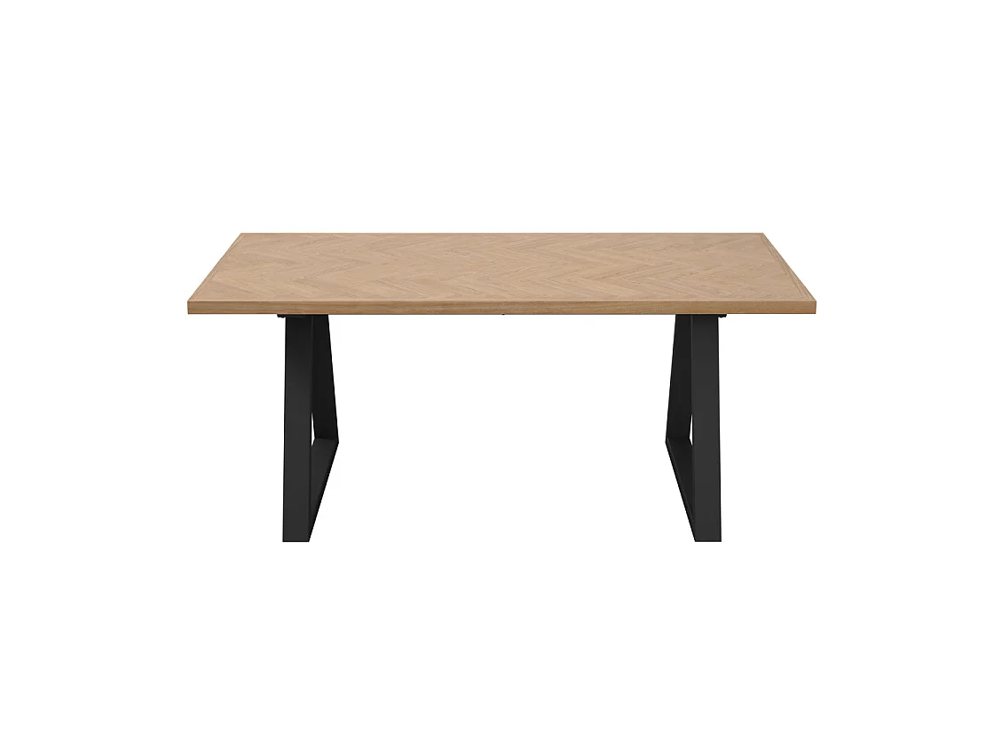 Balbriggan Rectangular Dining Table 180cm Natural Oak Veneer with Black Base