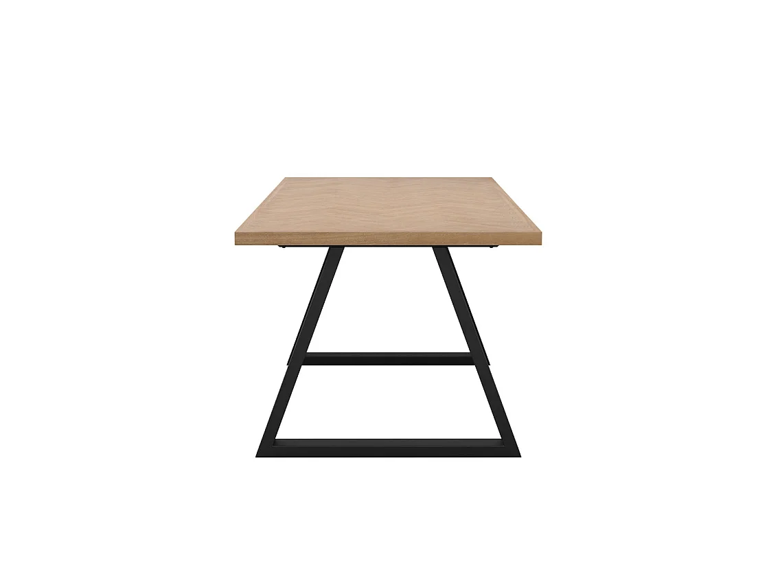 Balbriggan Rectangular Dining Table 180cm Natural Oak Veneer with Black Base