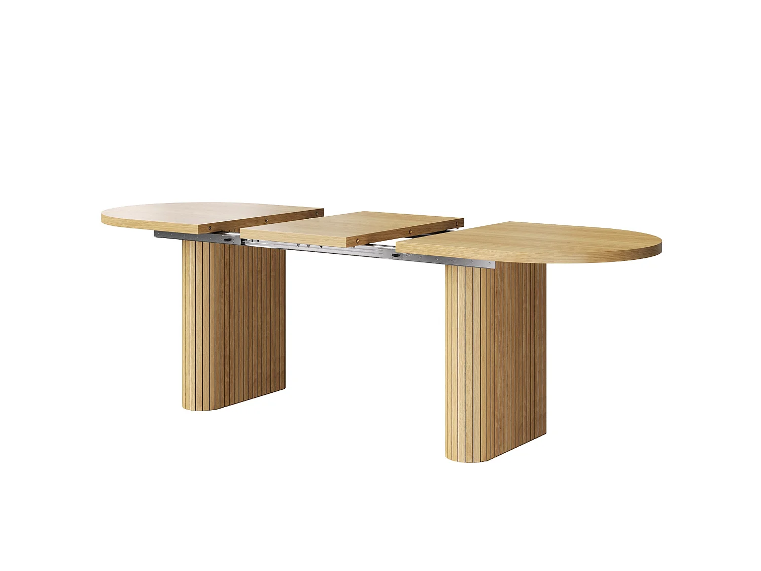 Table à Manger Extensible 120-160x80cm - table à manger ovale en bois - bureau épaissi - MDF + métal - Naturel