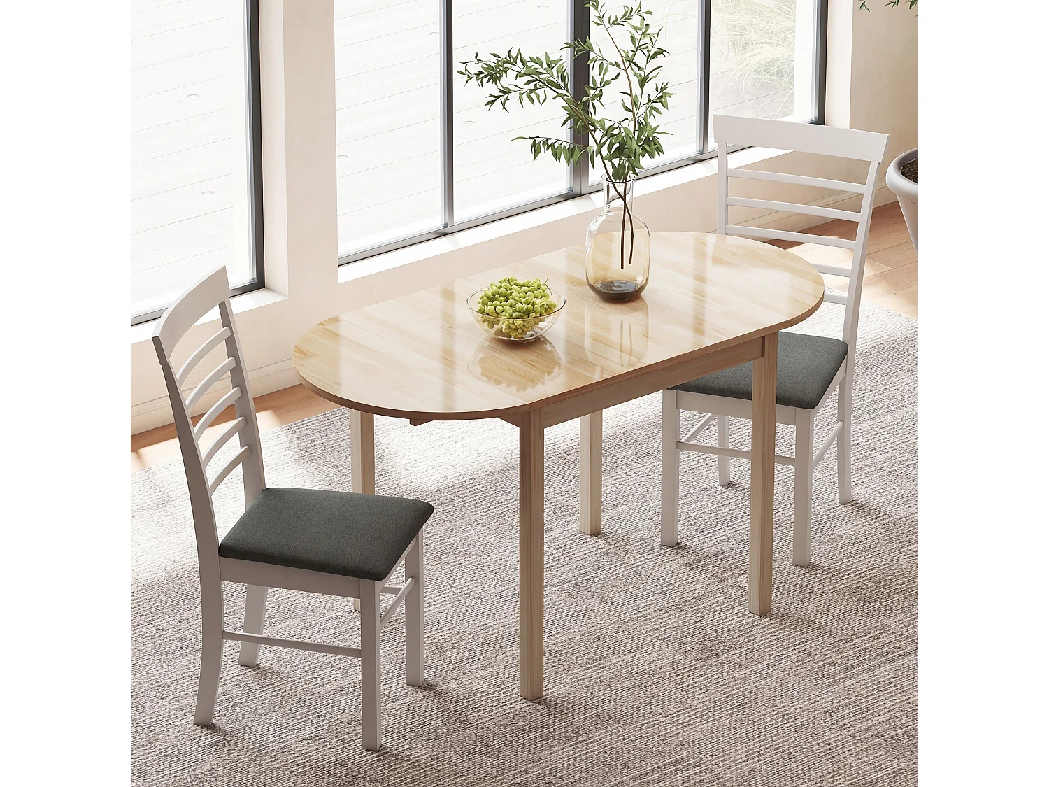 Fico Pine Drop Leaf Dining Table Natural Finish Seats 4 6