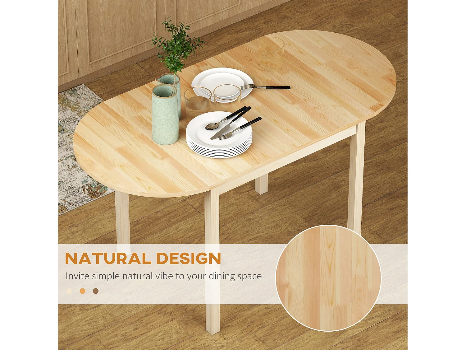 Fico Pine Drop Leaf Dining Table Natural Finish Seats 4 6
