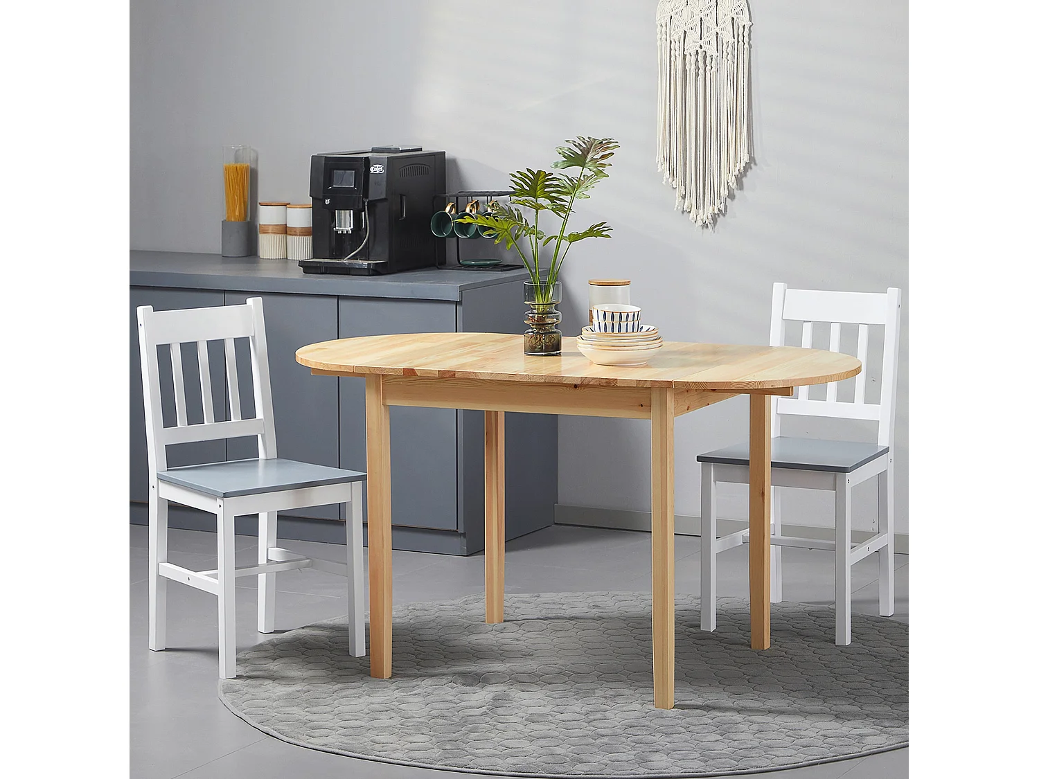 Fico Pine Drop Leaf Dining Table Natural Finish Seats 4 6