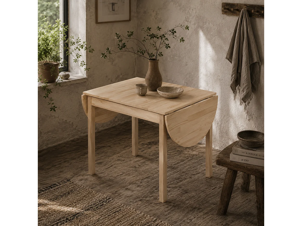 Fico Pine Drop Leaf Dining Table Natural Finish Seats 4 6