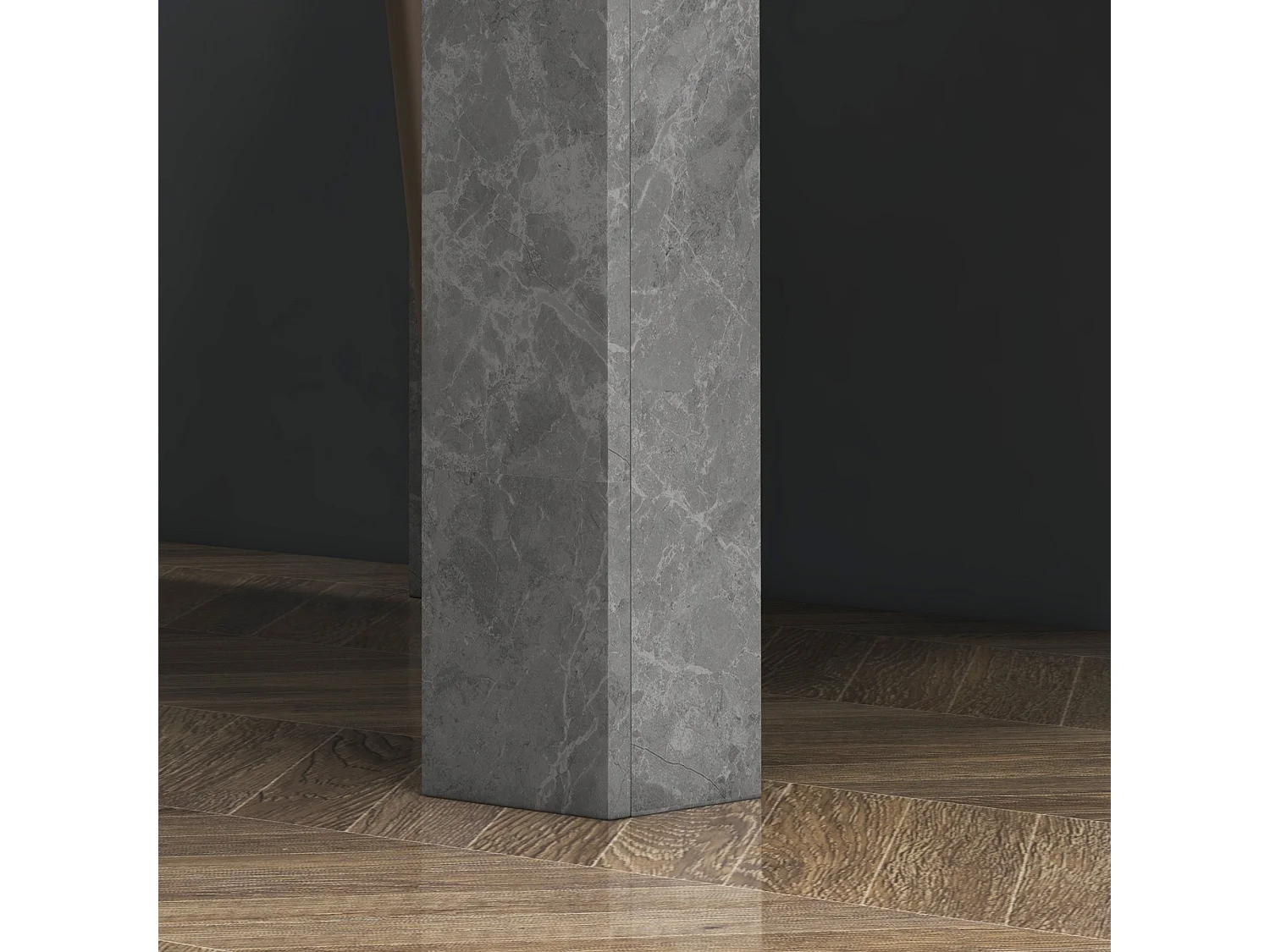 Kava Cement Grey Square Dining Table Faux Cement Finish Compact 80cm