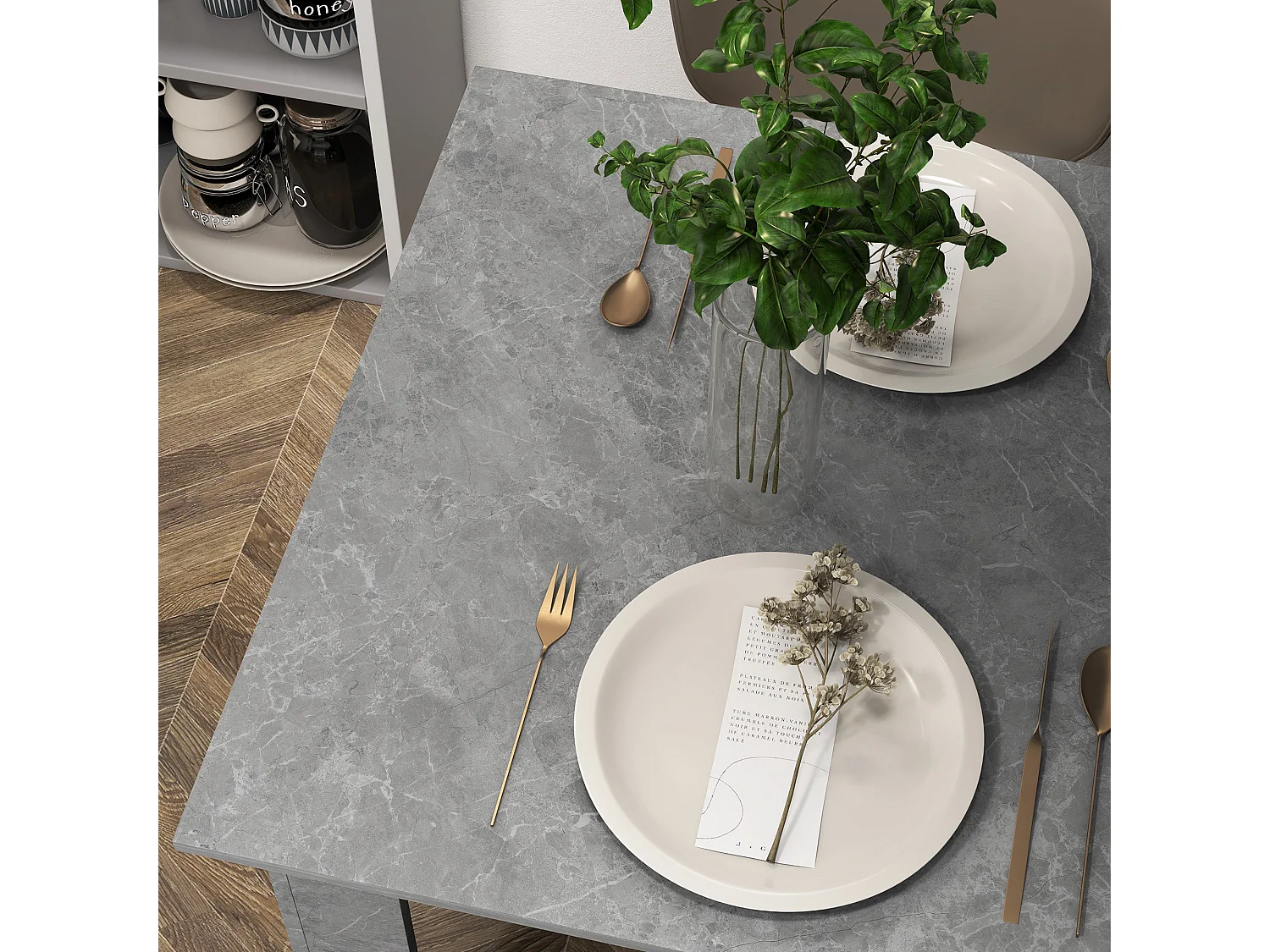 Kava Cement Grey Square Dining Table Faux Cement Finish Compact 80cm