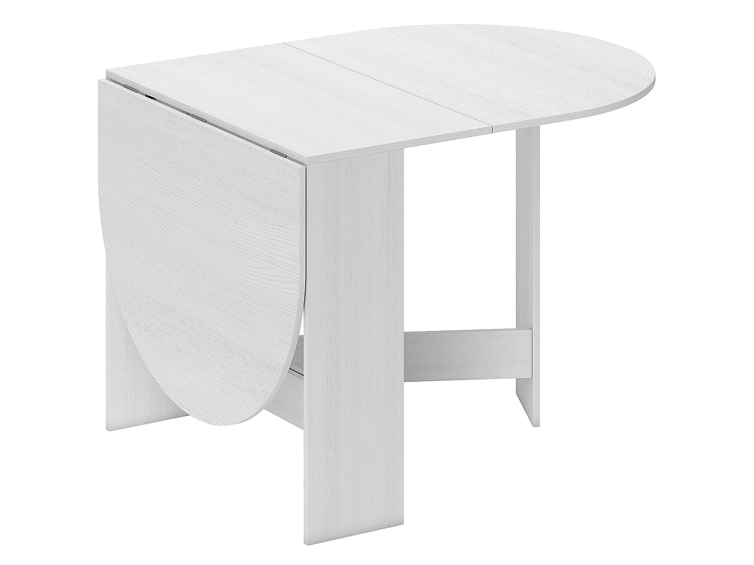 Ziri Oval Drop Leaf Dining Table White Washed Ash Effect Extendable to Seat 6