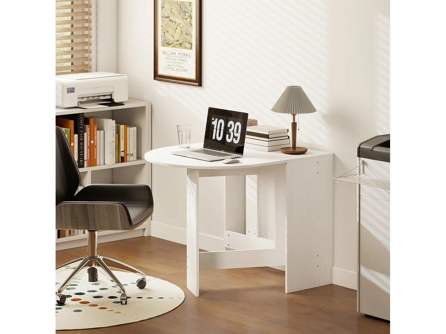Ziri Oval Drop Leaf Dining Table White Washed Ash Effect Extendable to Seat 6