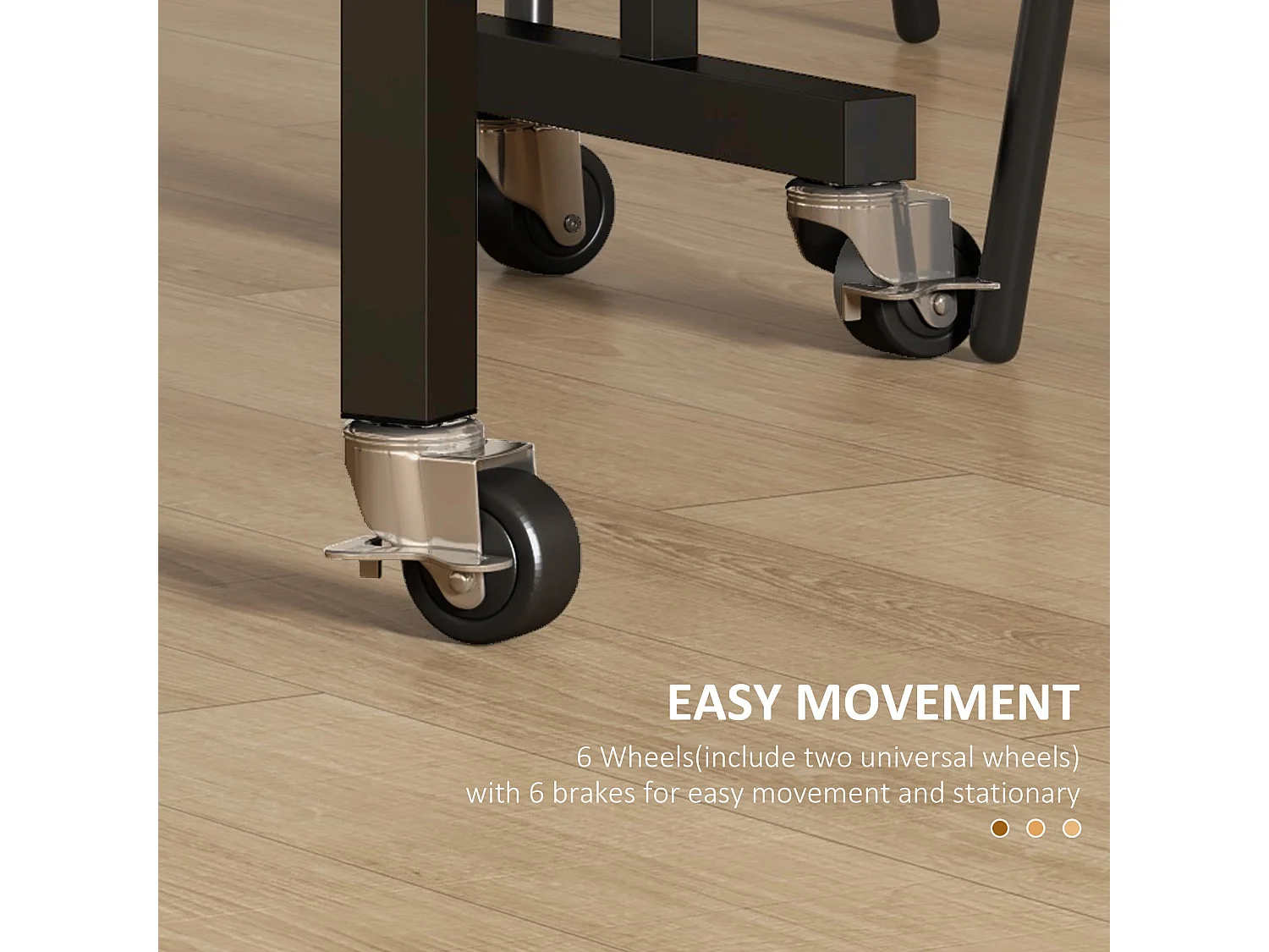 Grey Marble Effect Mobile Drop Leaf Dining Table with Locking Castors