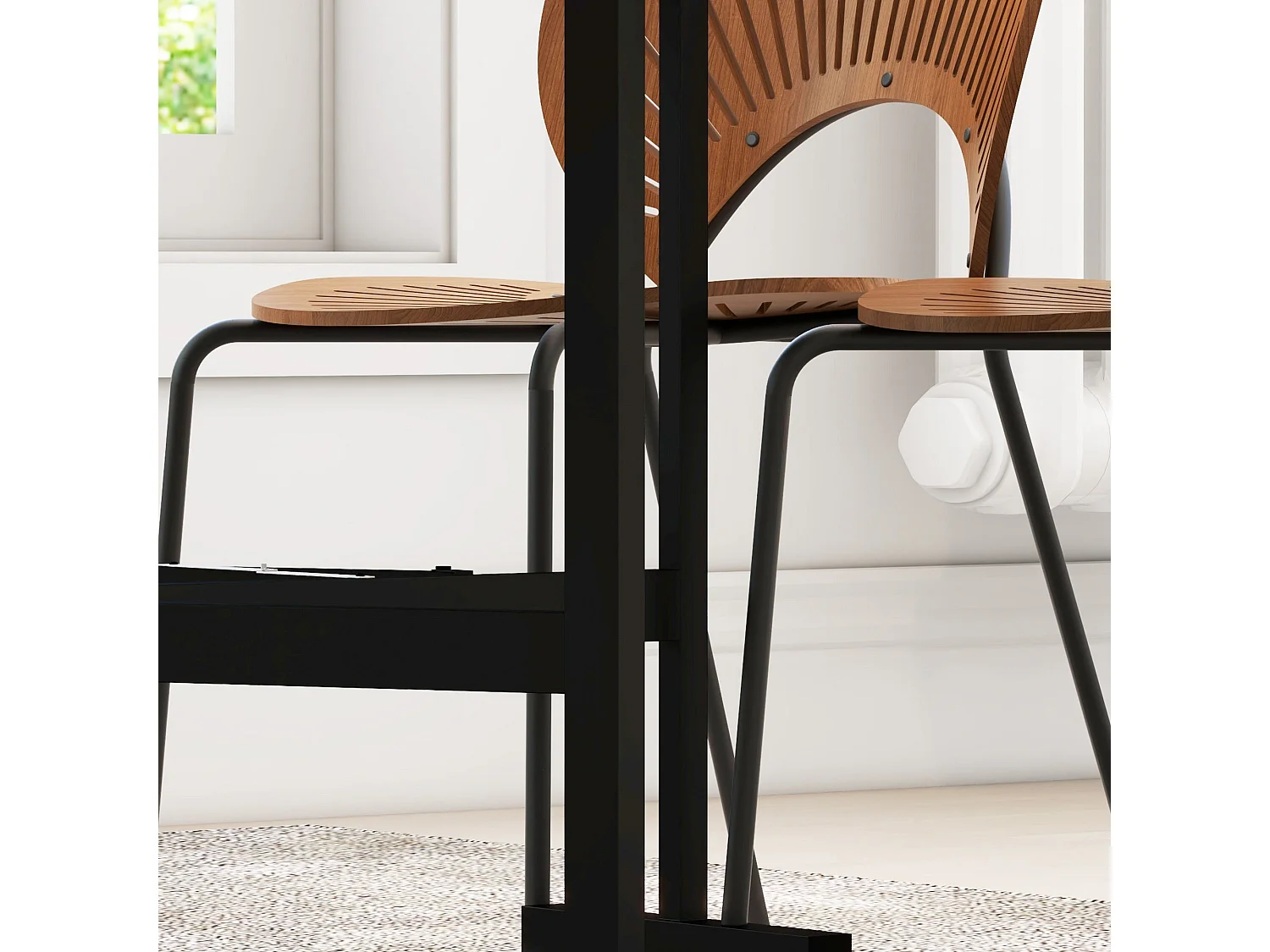 Grey Marble Effect Mobile Drop Leaf Dining Table with Locking Castors