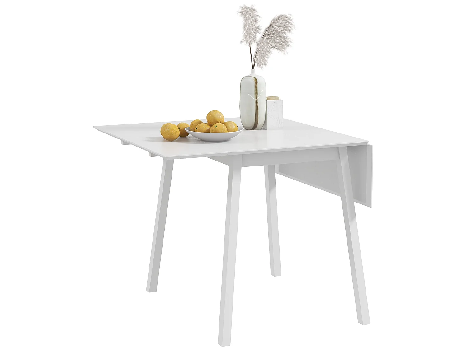 Hopato Solid Wood White Folding Drop Leaf Dining Table Seating 2–4