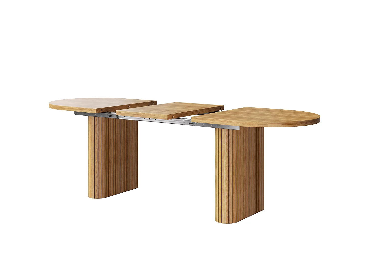Table à Manger Extensible 120-160x80cm - table à manger ovale en bois - bureau épaissi - MDF + métal - Marron