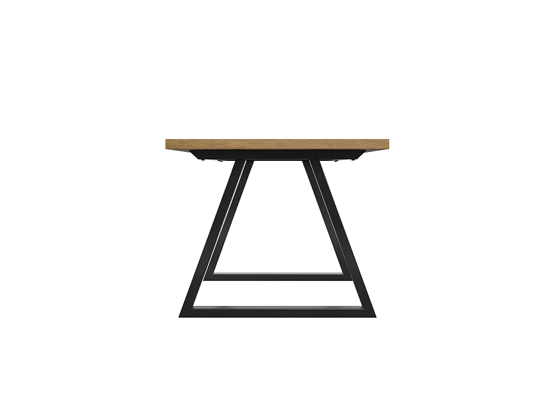 Balbriggan Dining Table Dark Brown Herringbone Top Black Metal Legs