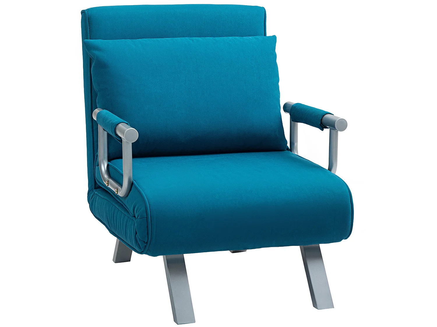 Neyo Blue Faux Suede 4 in 1 Convertible Chair Bed