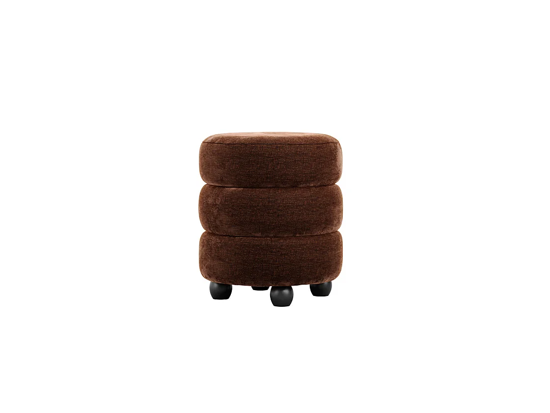 Antipodes Maroon Chenille Round 3 Tier Pouffe