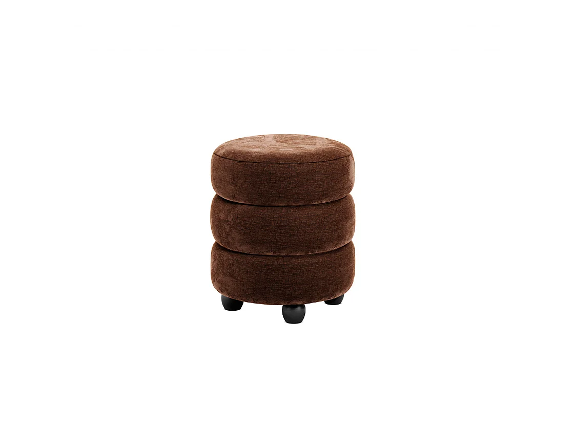 Antipodes Maroon Chenille Round 3 Tier Pouffe