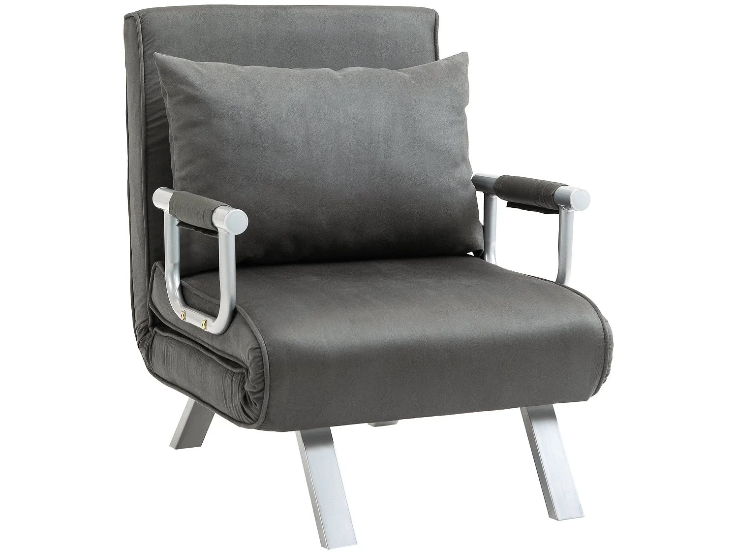Moba Grey Faux Suede 4 in 1 Convertible Chair Bed