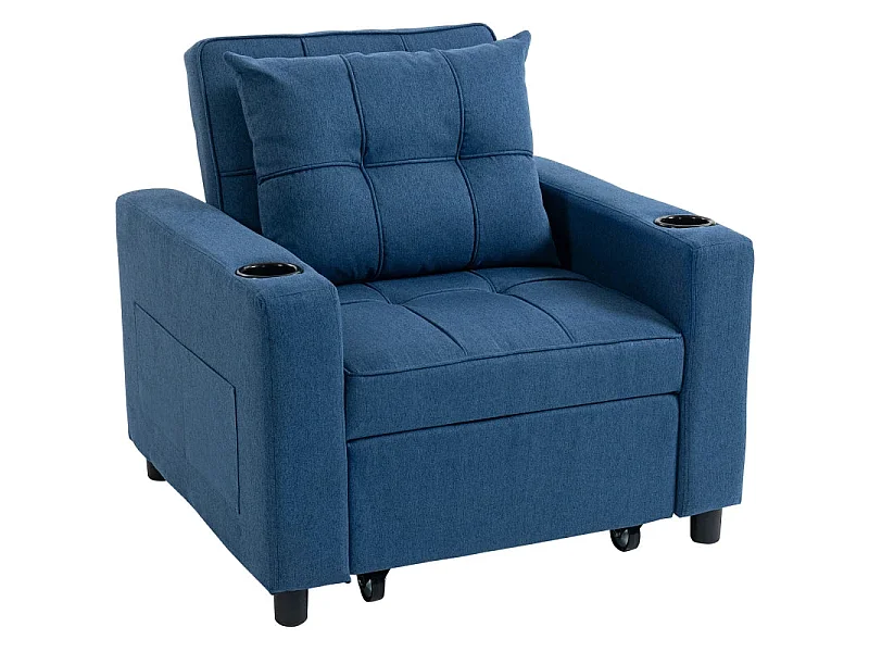 Norapa Dark Blue 3 in 1 Convertible Single Sofa Bed