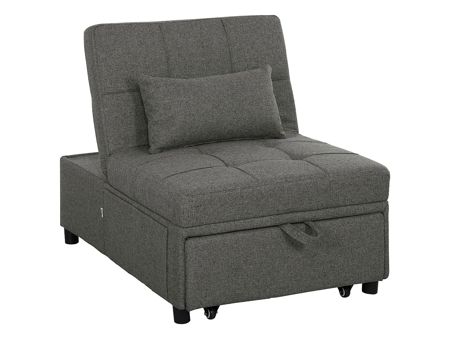 Lulusa Kela 4 in 1 Convertible Single Sleeper Chair Dark Grey