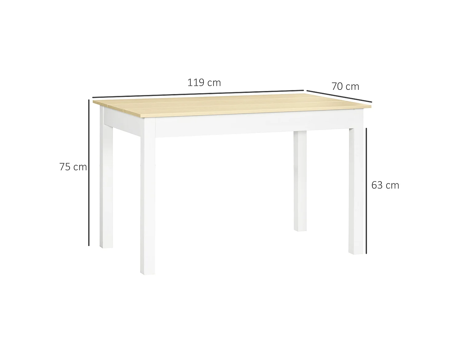 Rive Oak Effect Dining Table 119x70cm Seats 4–6