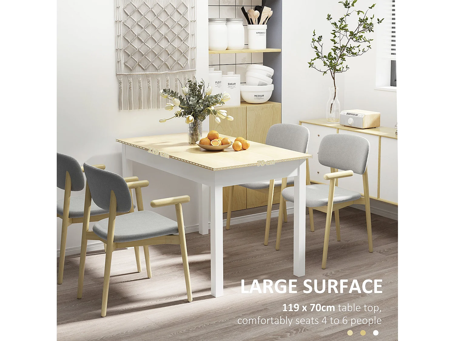 Rive Oak Effect Dining Table 119x70cm Seats 4–6