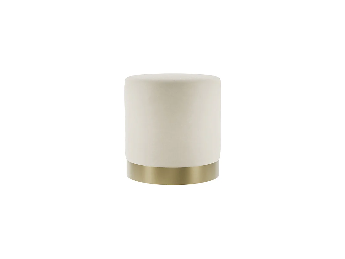 Kalua Small Cream Velvet Stool Brushed Gold Base