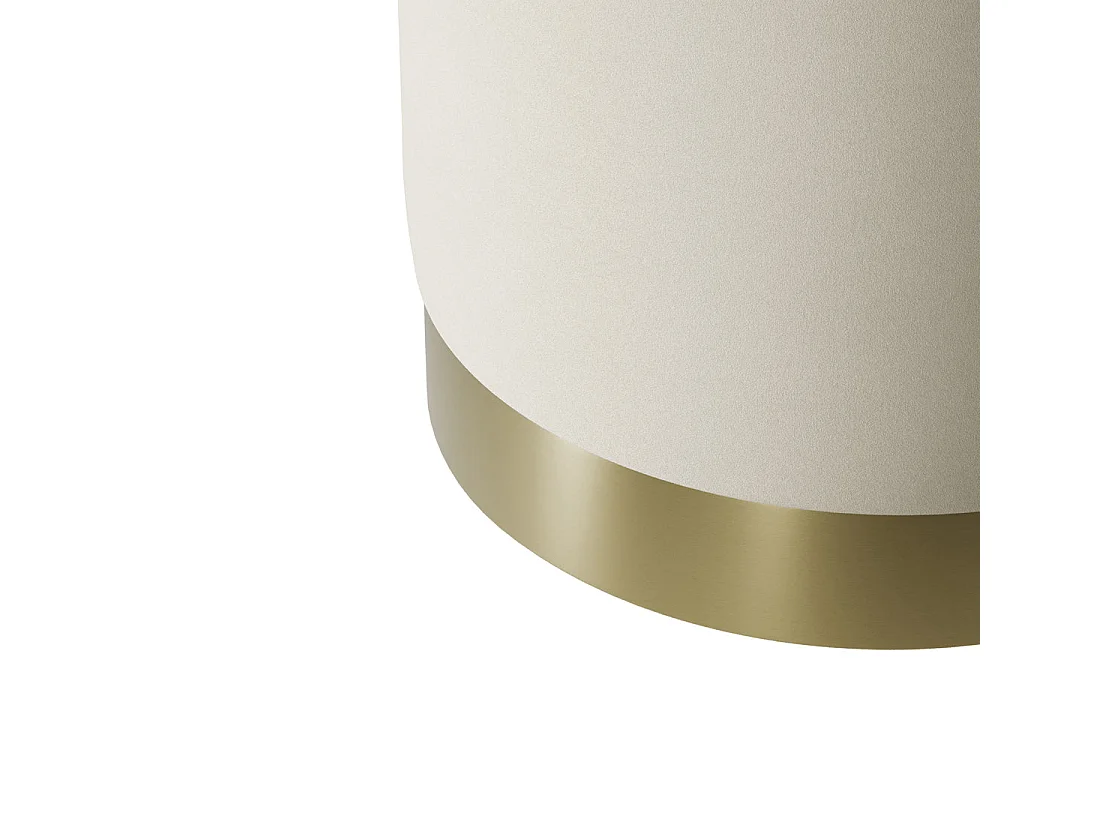 Kalua Small Cream Velvet Stool Brushed Gold Base