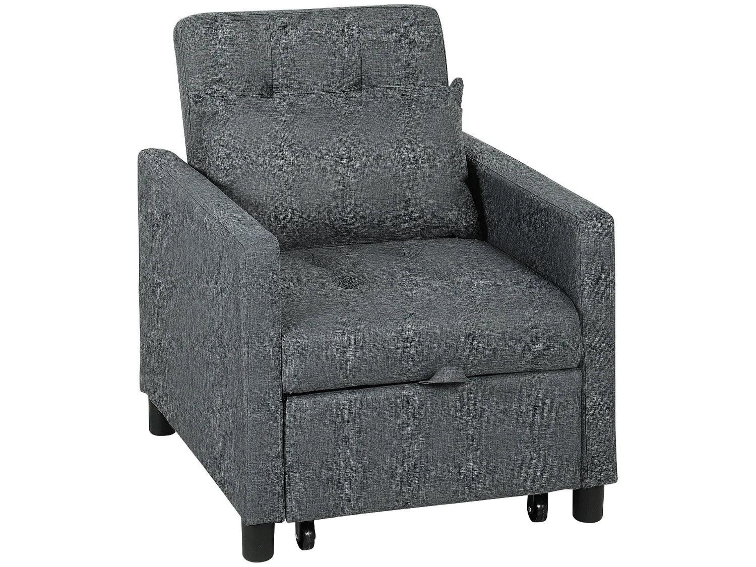 Loco Suro Dark Grey 3 in 1 Convertible Chair Bed Adjustable Backrest and Footrest