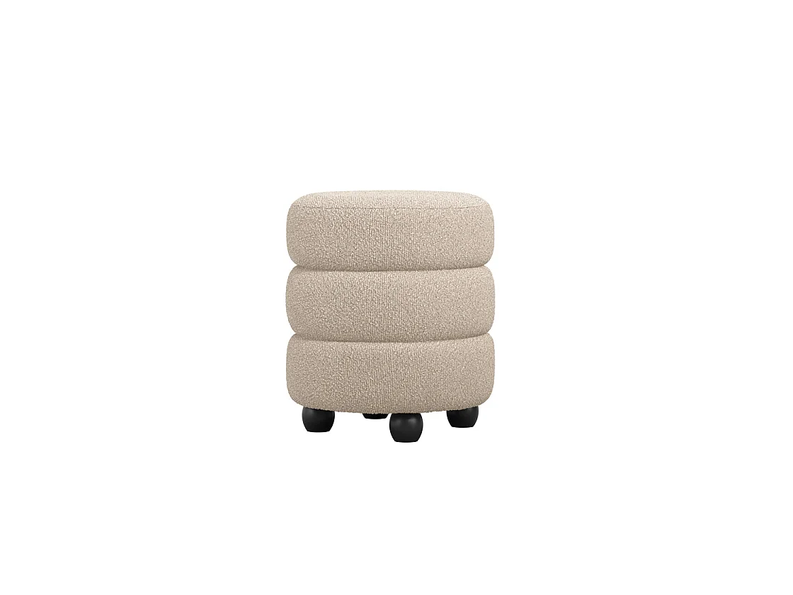 Antipodes Cream Chenille Round 3 Tier Pouffe