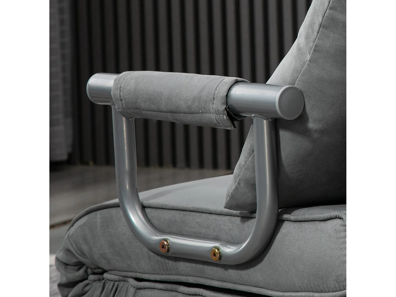 Yorito Suedette Grey Convertible Chair Bed with 5 Level Adjustable Backrest