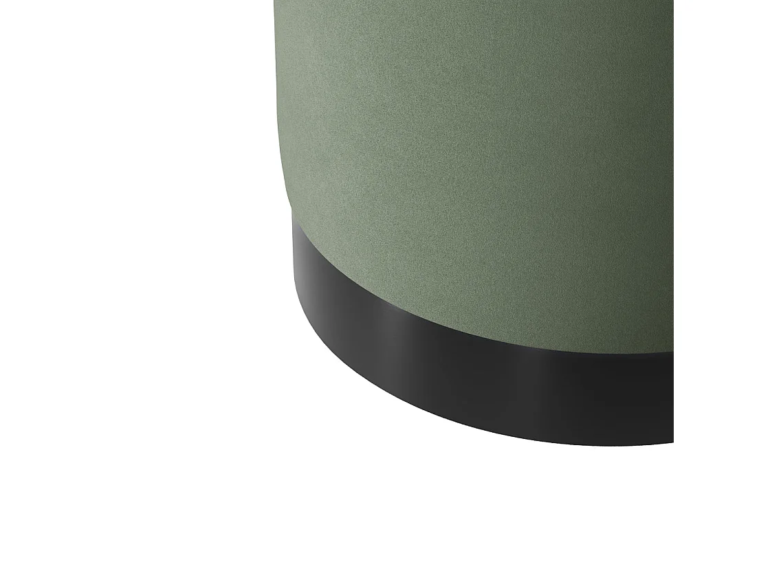 Kalua Small Round Velvet Stool Sage Green Matt Black Base